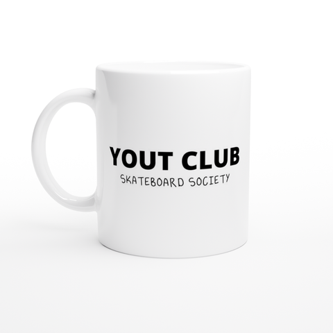 Yout Club Skateboard Society White 11oz Ceramic Mug - YOUT CLUB