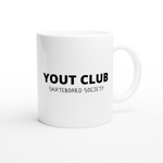 Yout Club Skateboard Society White 11oz Ceramic Mug - YOUT CLUB