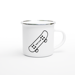 Yout Club Skateboard White 12oz Enamel Mug - YOUT CLUB