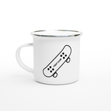 Yout Club Skateboard White 12oz Enamel Mug - YOUT CLUB